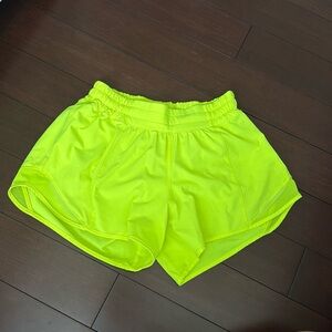 Lululemon Hotty Hot shorts - size 6 - 4” inseam - neon yellow/green